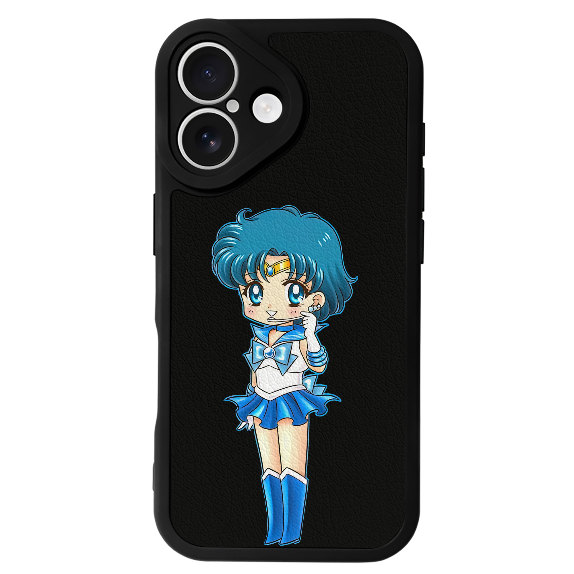 （画像用） 美少女戦士セーラームーン 水野 亜美 みずの あみ Sailor Moon Mizuno Ami 【iPhone 16シリーズ対応】シリコンスマホケース（レザー調） 材質：シリコン